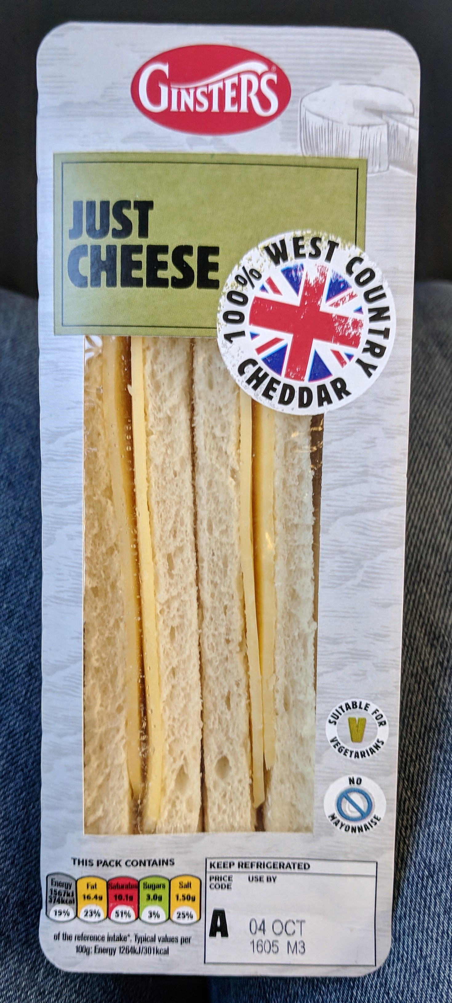 Ginsters Just Cheese Sandwich